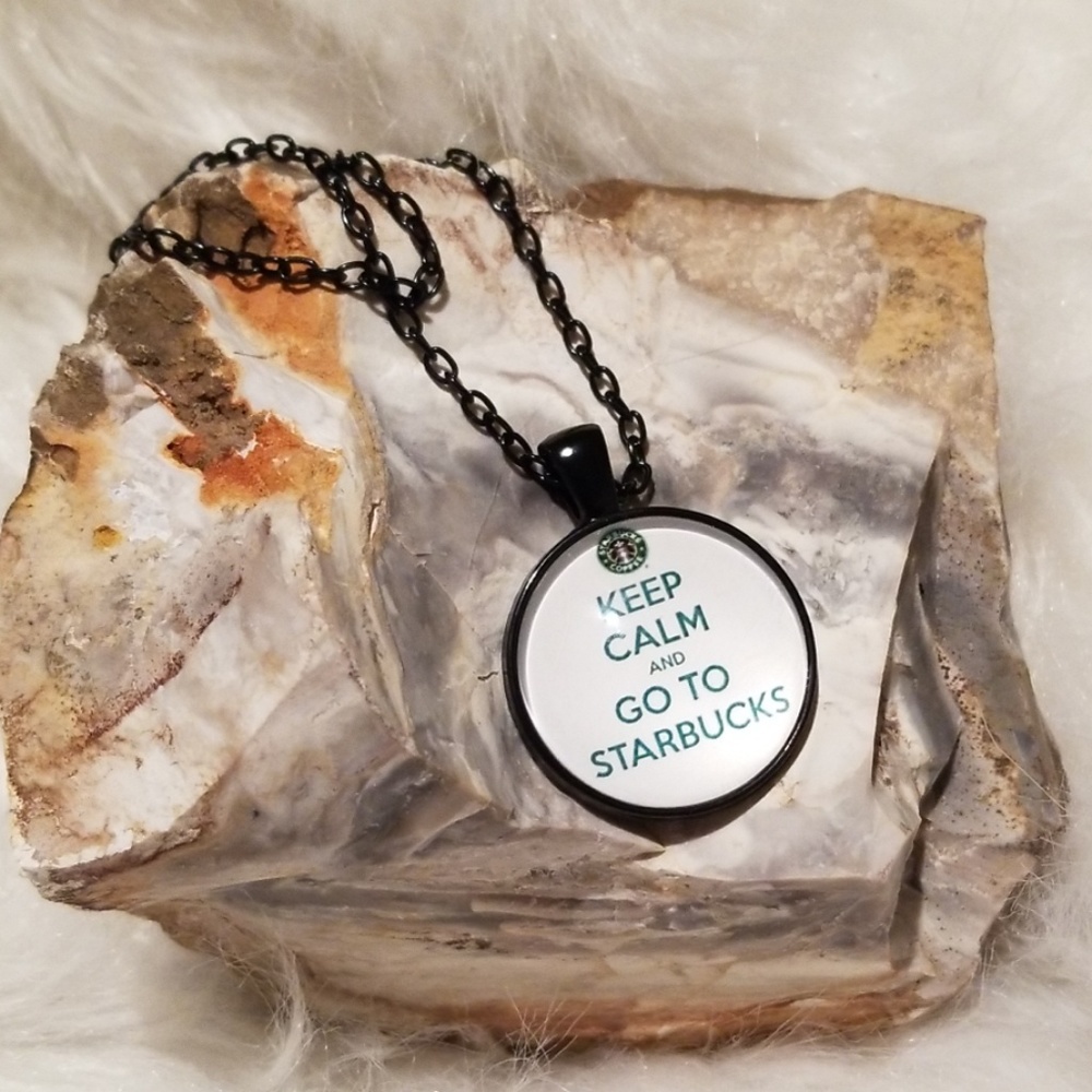 💍 BLACK Keep calm and go to Starbucks necklace